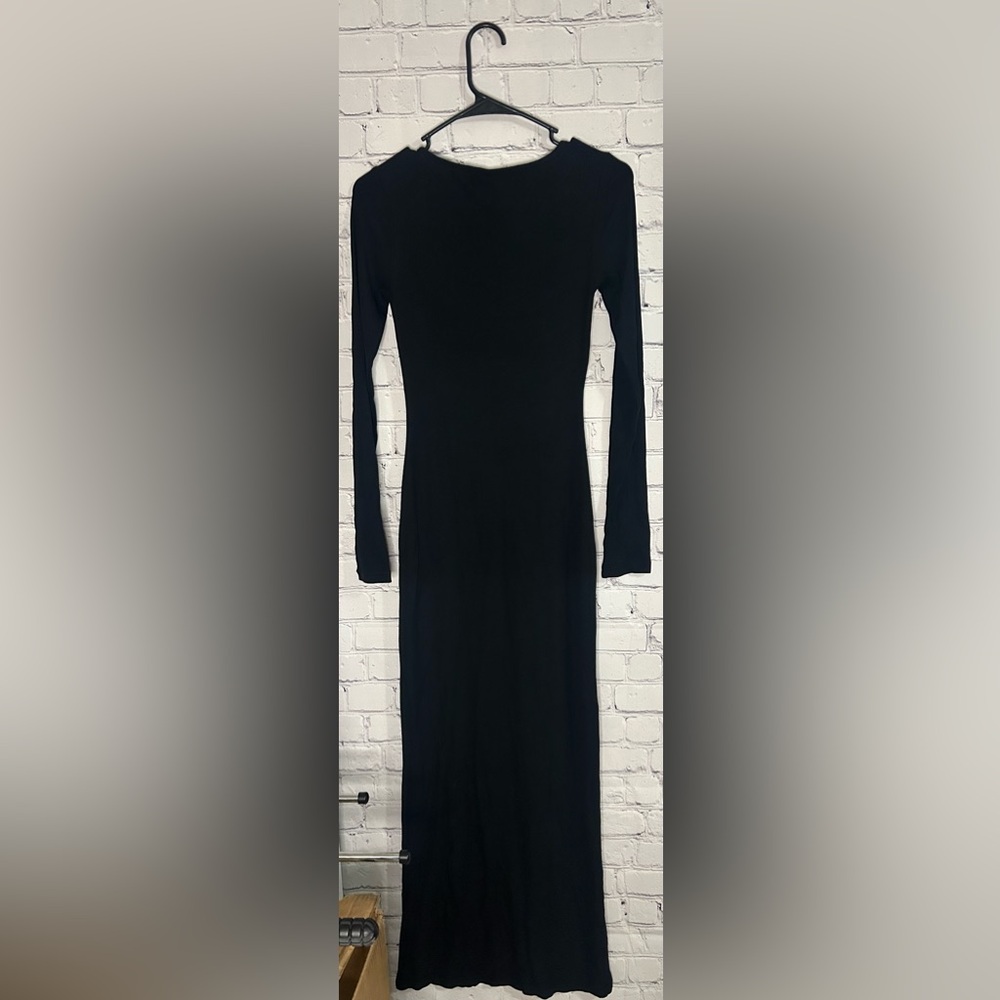 NWT SKIMS Soft Lounge Long Sleeve Ribbed Dress Onyx Size M - Picture 4 of 8